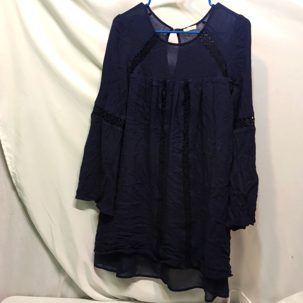 En Creme dark blue  Polyester tunic blouse size medium
